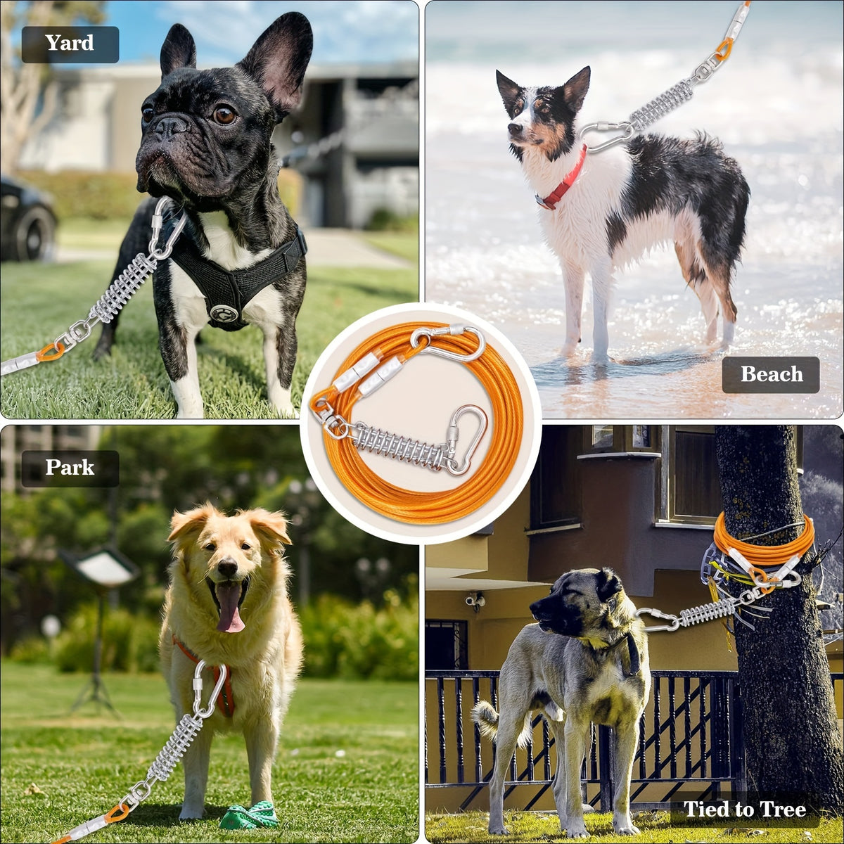 Pet Tie Out Cable For Dogs, 10/20/30ft