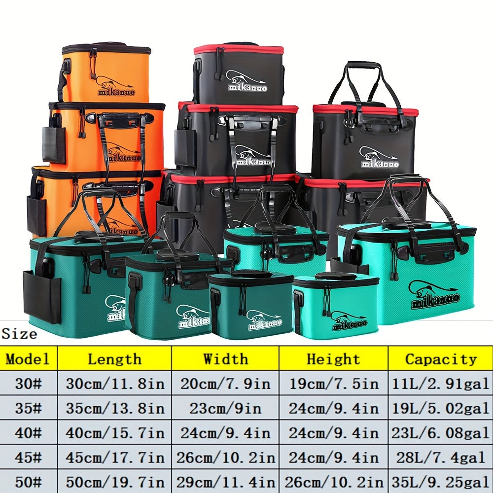 Quick-Collapse Live Fish Bucket & Tackle Storage