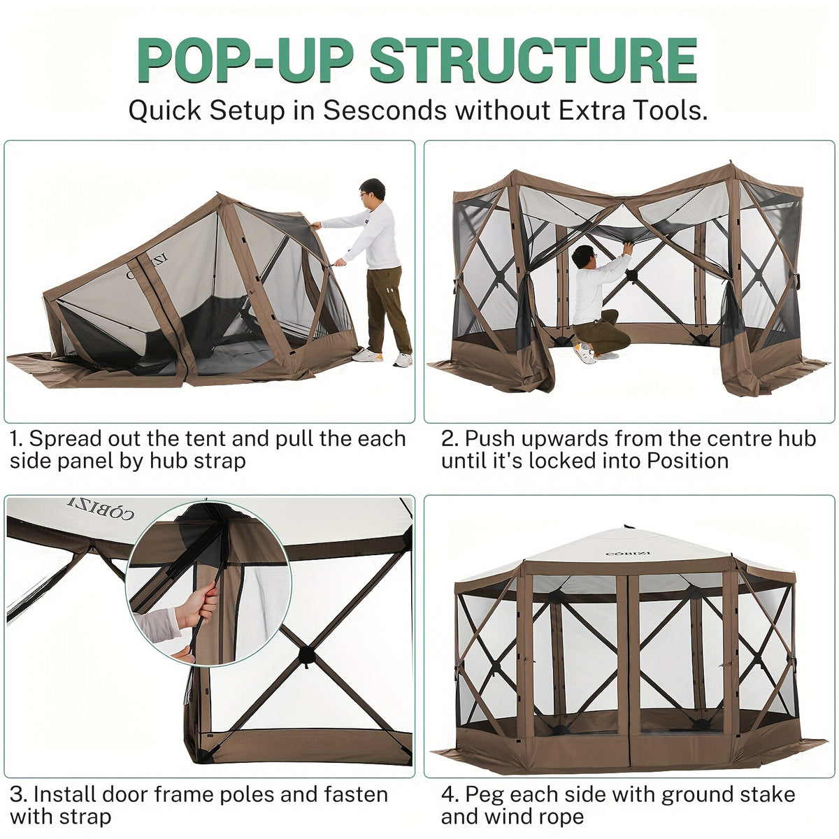12x12ft Pop Up Canopy Screen House Tent