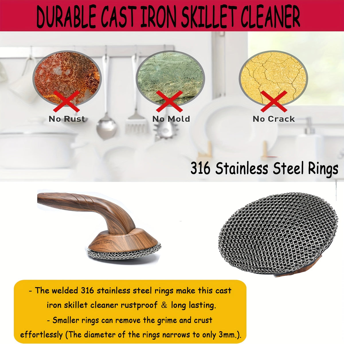 Chain Iron Scrubber Cast Iron Cleaner