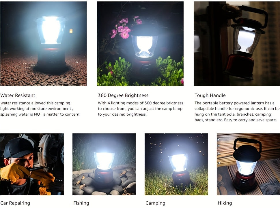 1/2/4pcs LED Lantern Dimmable Battery Powered Camping Lights