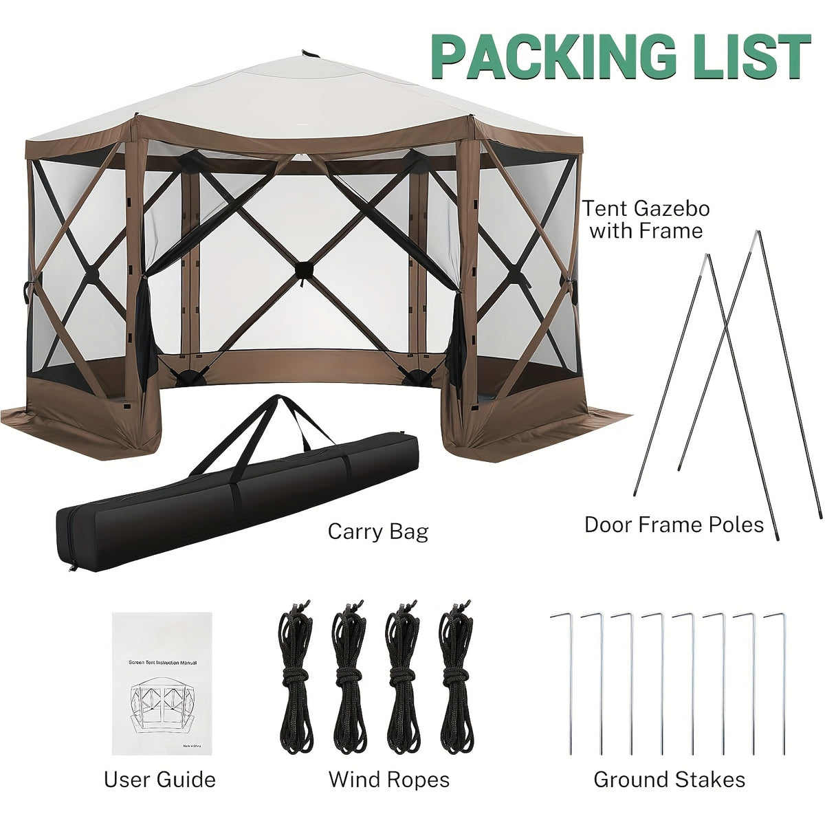 12x12ft Pop Up Canopy Screen House Tent