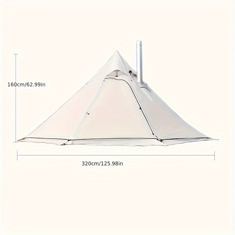 Ultimate Camping Pyramid Tent - Insulated for Cozy Nights, Fire-resistant