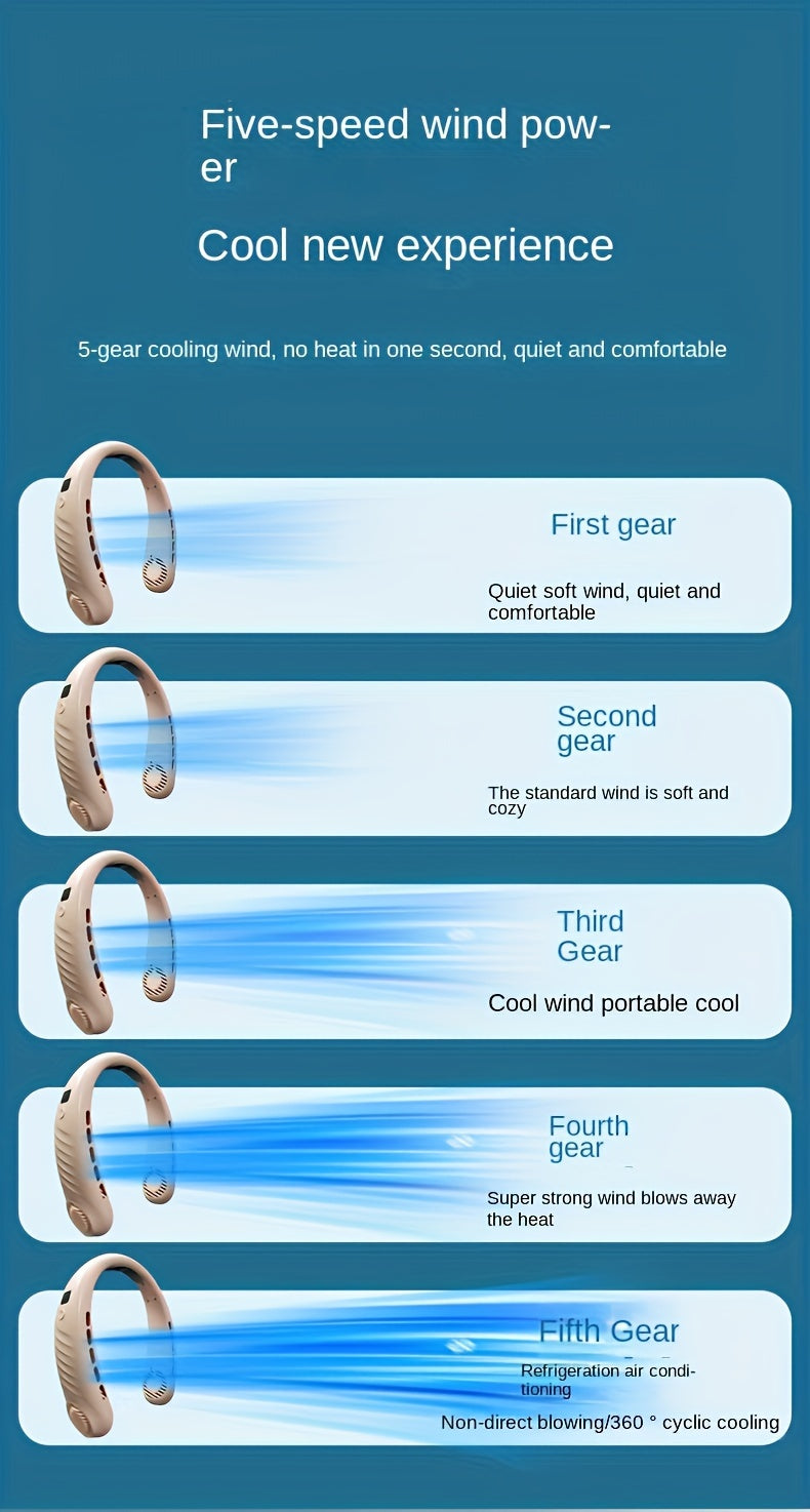 Ultra-Portable Mini Hanging Neck Fan - Whisper-Quiet
