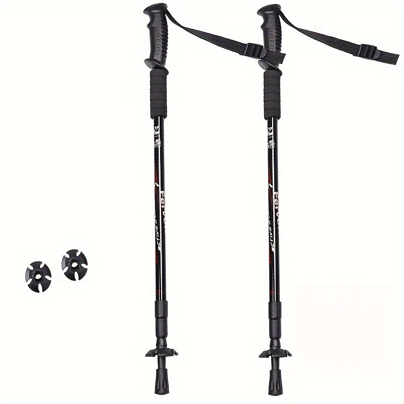 2pcs, Aluminium Alloy Telescopic Hiking Stick