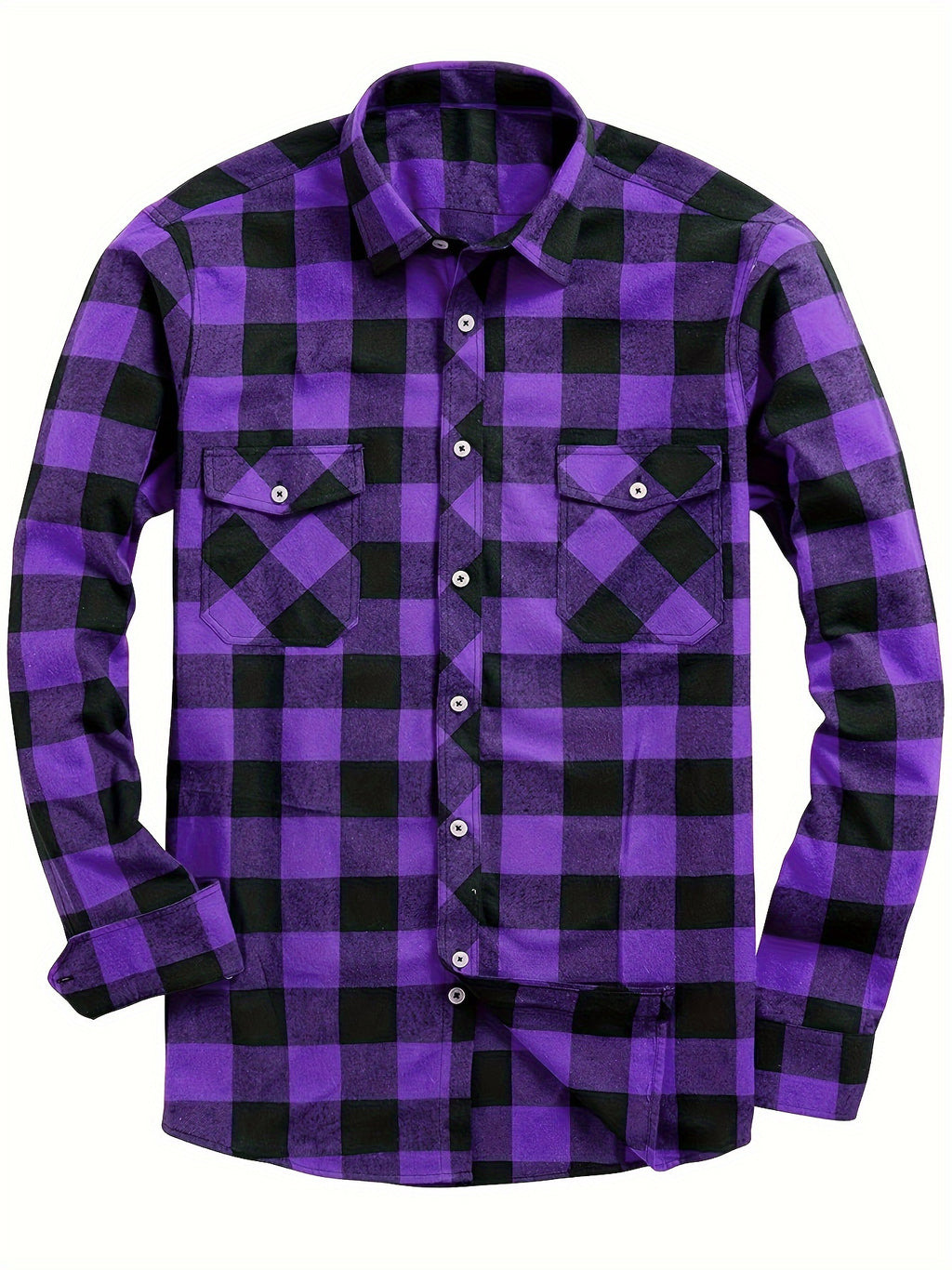3pcs Stylish Plaid Pattern Long Sleeve Button Down Shirts