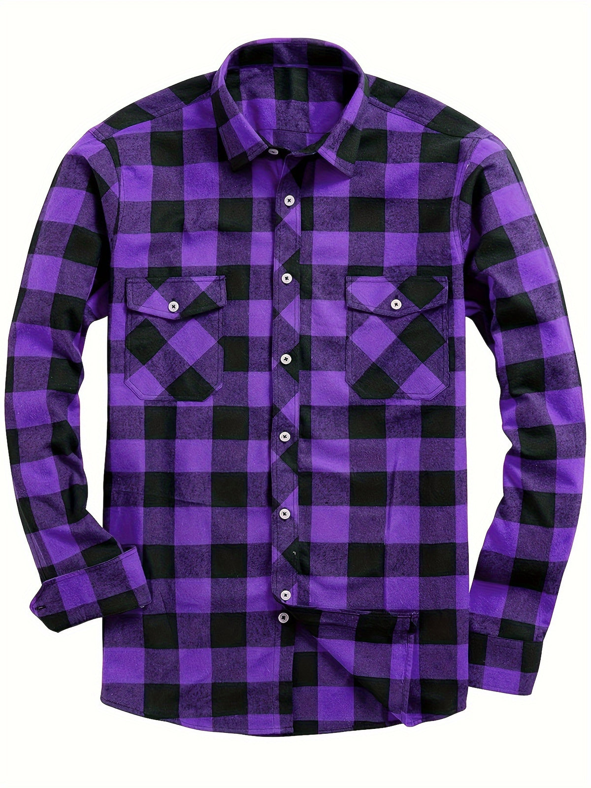 3pcs Stylish Plaid Pattern Long Sleeve Button Down Shirts