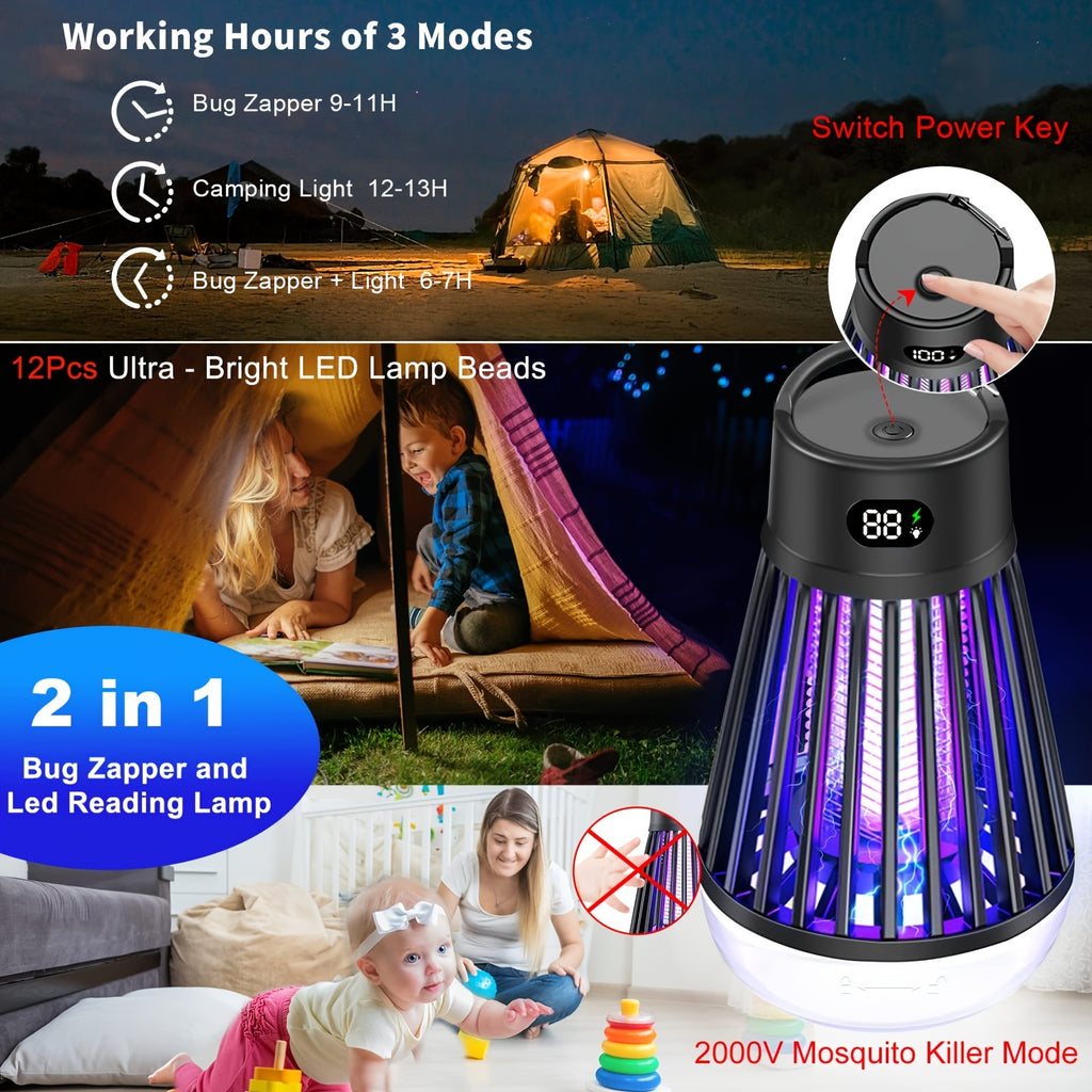Bug Zapper, Outdoor And Indoor Insect Killer - Rechargeable