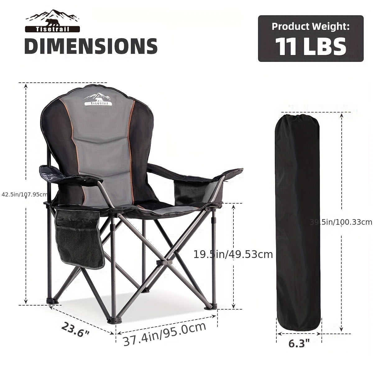 500 LBS Heavy Duty Oversized Camping Chair