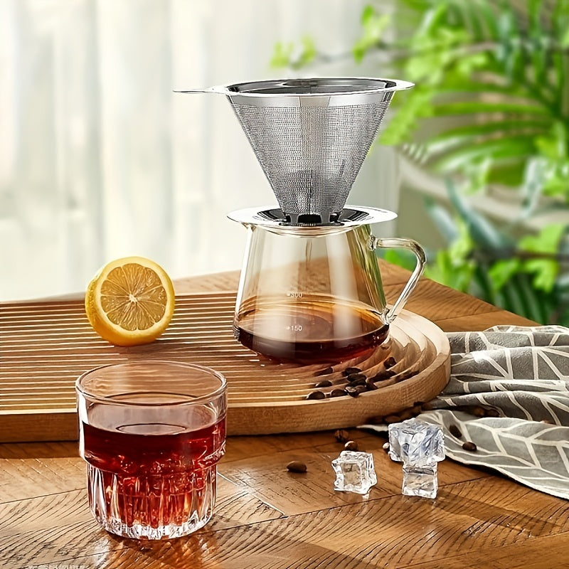 Stainless Steel Reusable Pour-Over Coffee Dripper