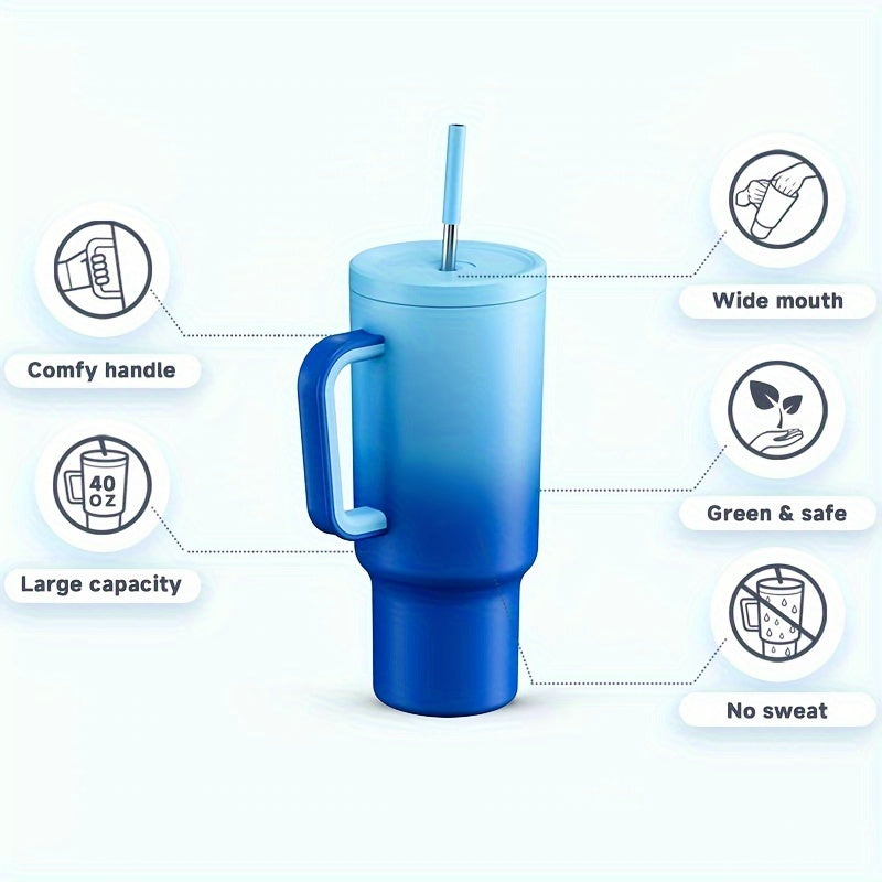40oz Stainless Steel Insulated Tumbler With Lid And Straw
