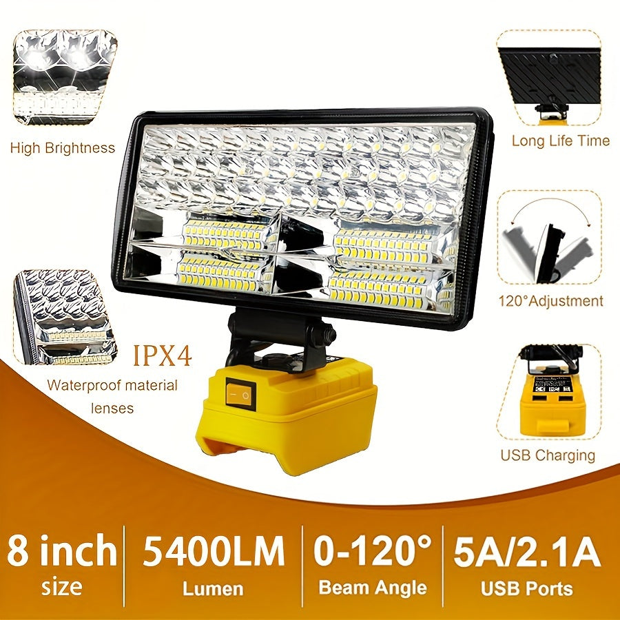 LED Work Light For DeWALT 20V MAX Battery, 90W 5400LM/60W 4500LM/48W 3800LM