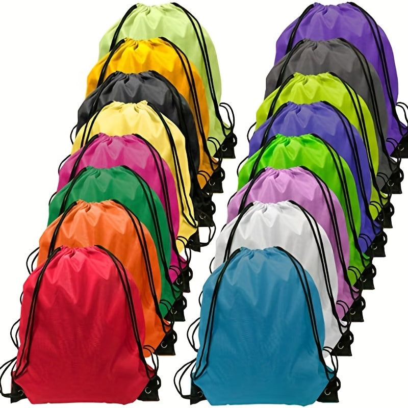 Vibrant Nylon Drawstring Backpack  16"- Lightweight & Durable