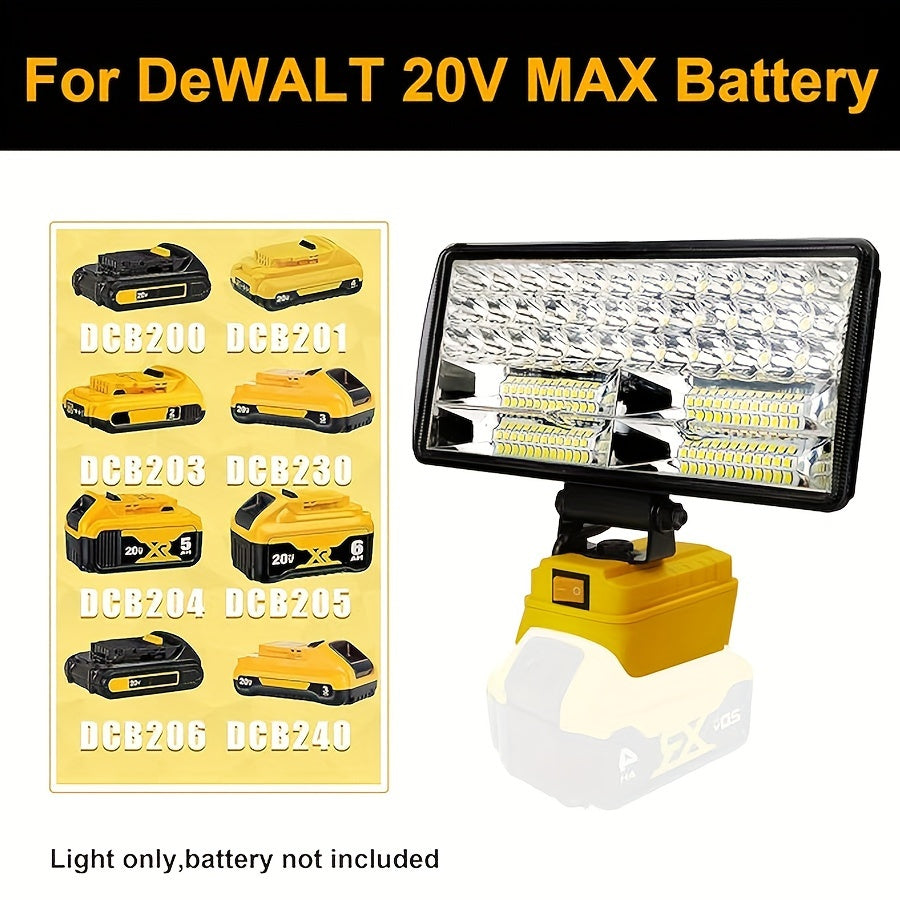 LED Work Light For DeWALT 20V MAX Battery, 90W 5400LM/60W 4500LM/48W 3800LM