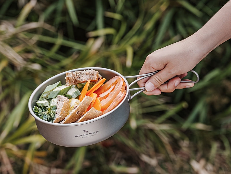 5pcs/set, Titanium Bowl And Pot Set, Foldable