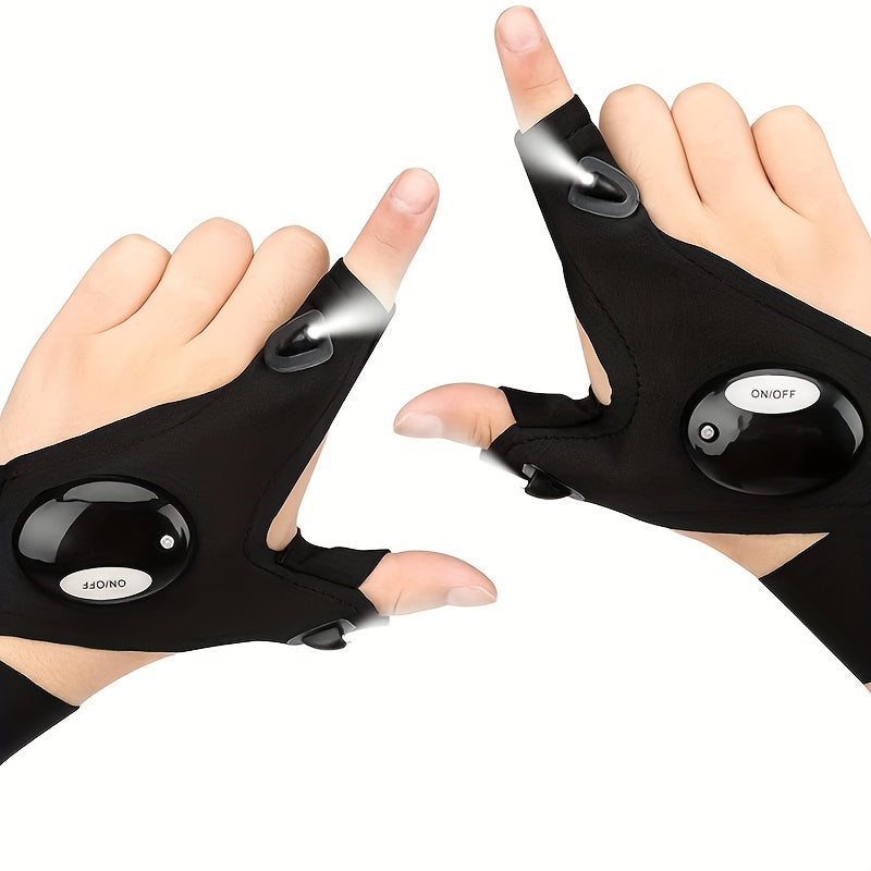 1/2pcs LED Flashlight Gloves - Hands-Free Lights for Camping