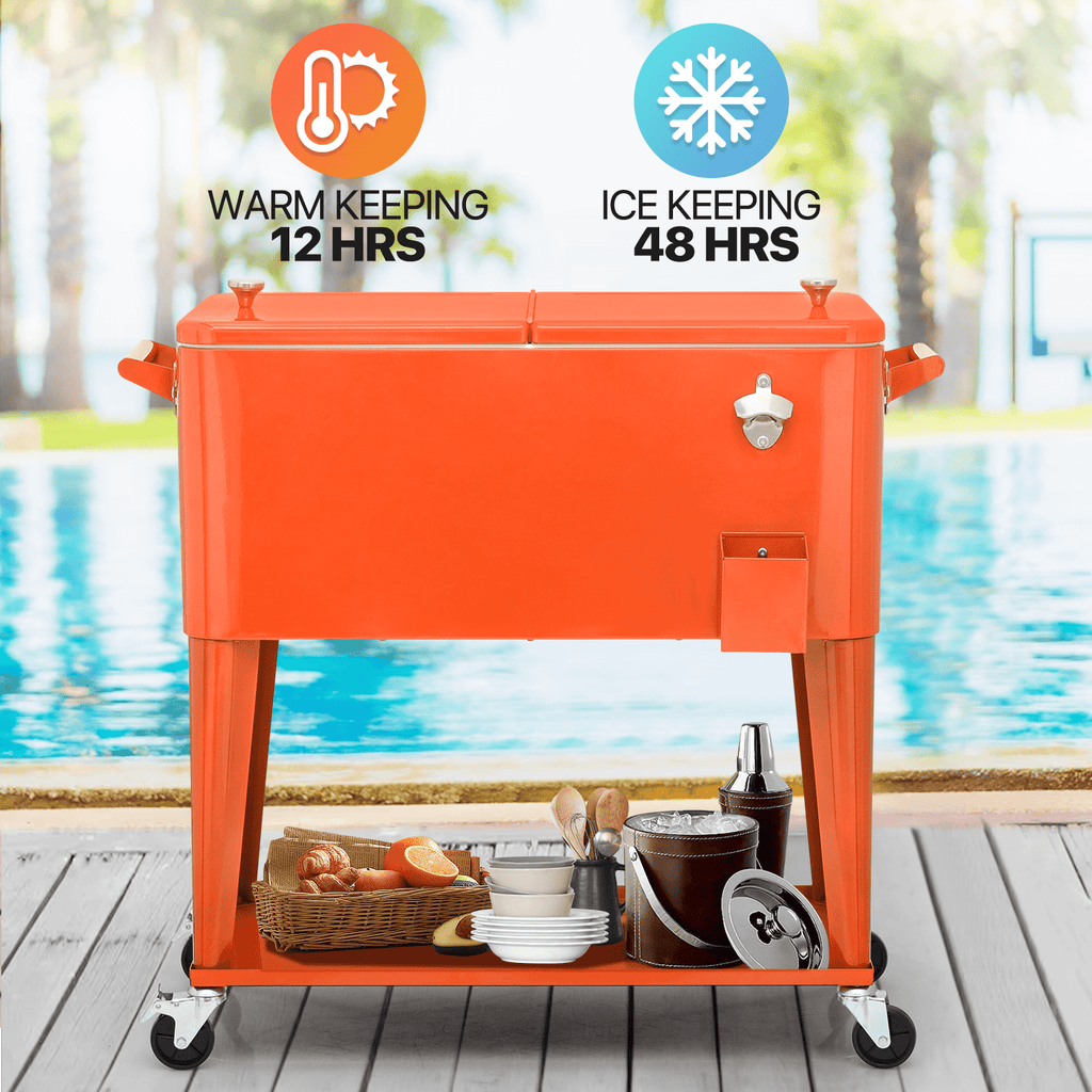 MADOG 80 Quart Rolling Ice Chest Cart