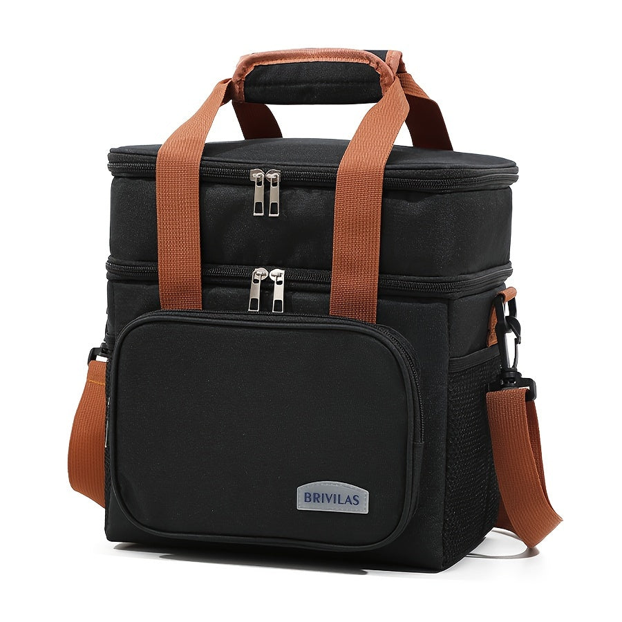 Extra-Large Oxford Cloth Multi-Layer Insulated Rectangle Satchel Bag - Water-Resistant