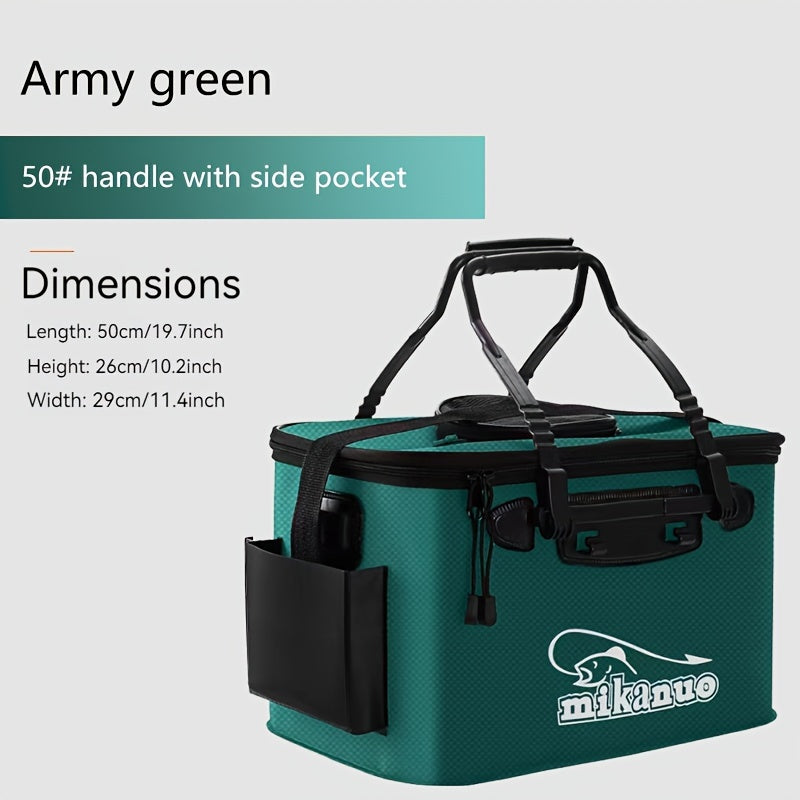 Quick-Collapse Live Fish Bucket & Tackle Storage
