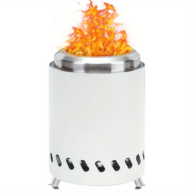 Portable Smokeless Fire Pit - Stainless Steel Wood Burning Fireplace with Removable Ash Pan, Travel Bag, and Stand for Camping and Backyard (5.5inch)