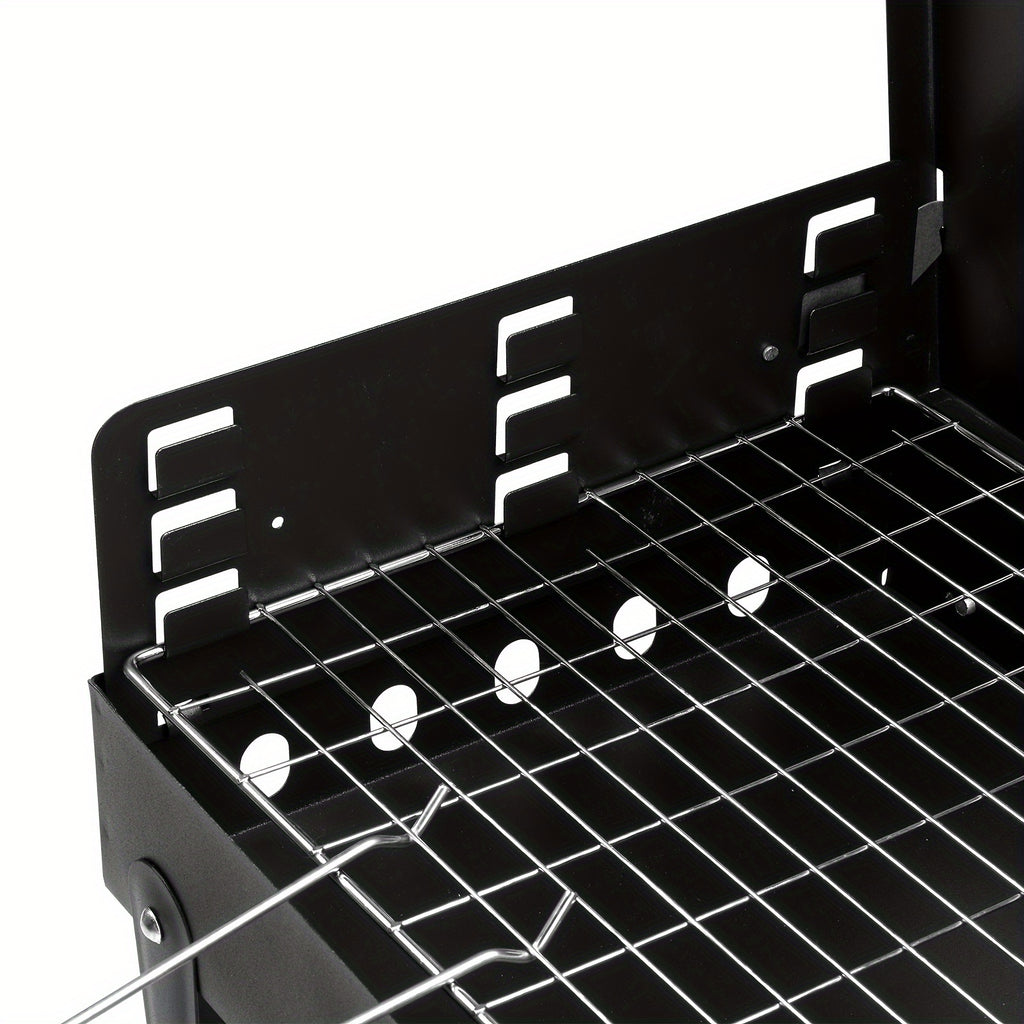 Compact Charcoal BBQ Grill 44x27x7cm - Easy Carry Design