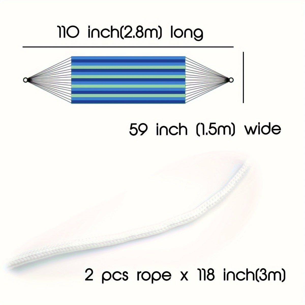 2.8*1.5M Thickened Fabric Curved Stick Anti-rollover Hammock