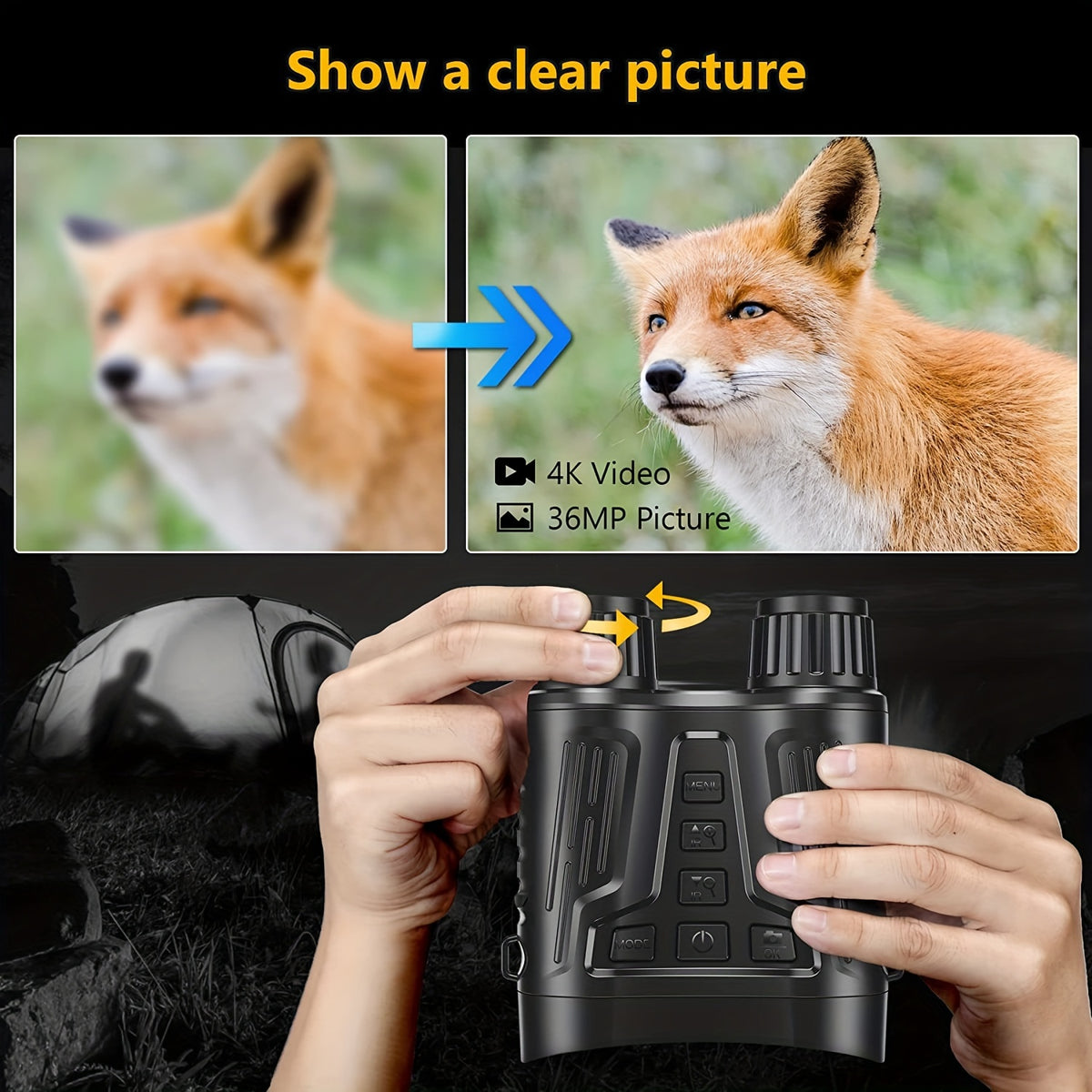 High-Definition Infrared Binoculars for Nighttime Use