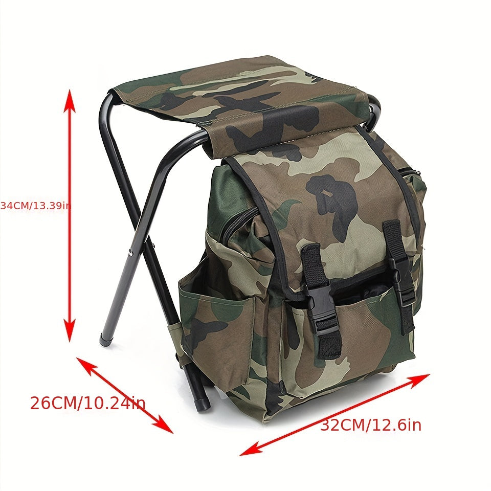 1pc Folding 2 in 1 Camping Chair Backpack