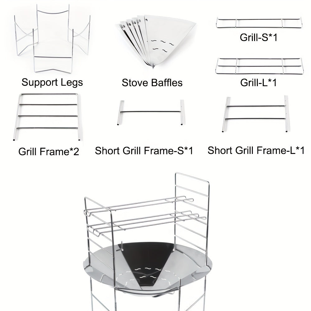 Portable Compact Stainless Steel Charcoal Campfire Grill