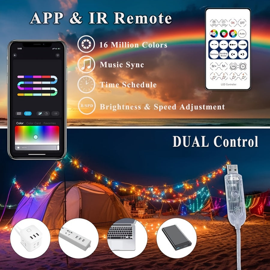 IP65 Waterproof RGB+IC Light With USB Infrared Remote Control