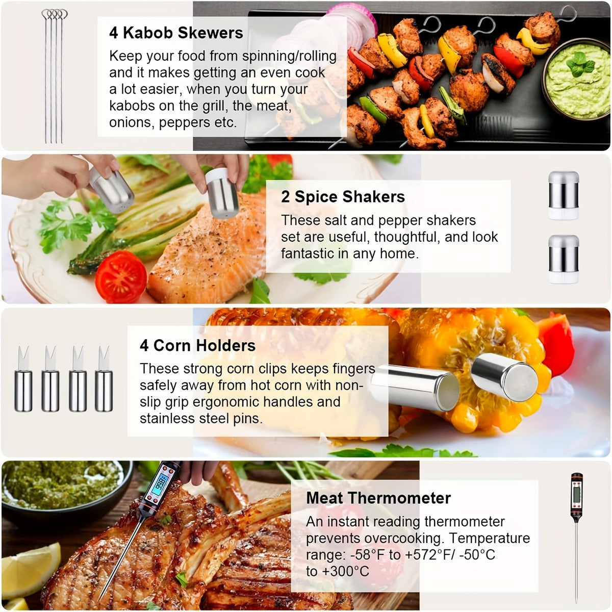 8pcs/39pcs  Griddle Accessory Set: Stainless Steel BBQ Tools