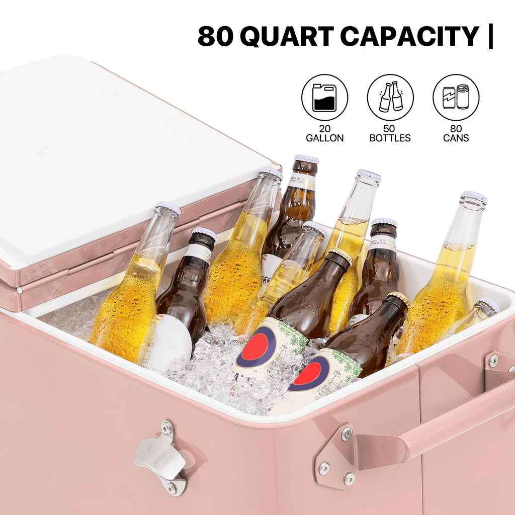 MADOG 80 Quart Rolling Ice Chest Cart