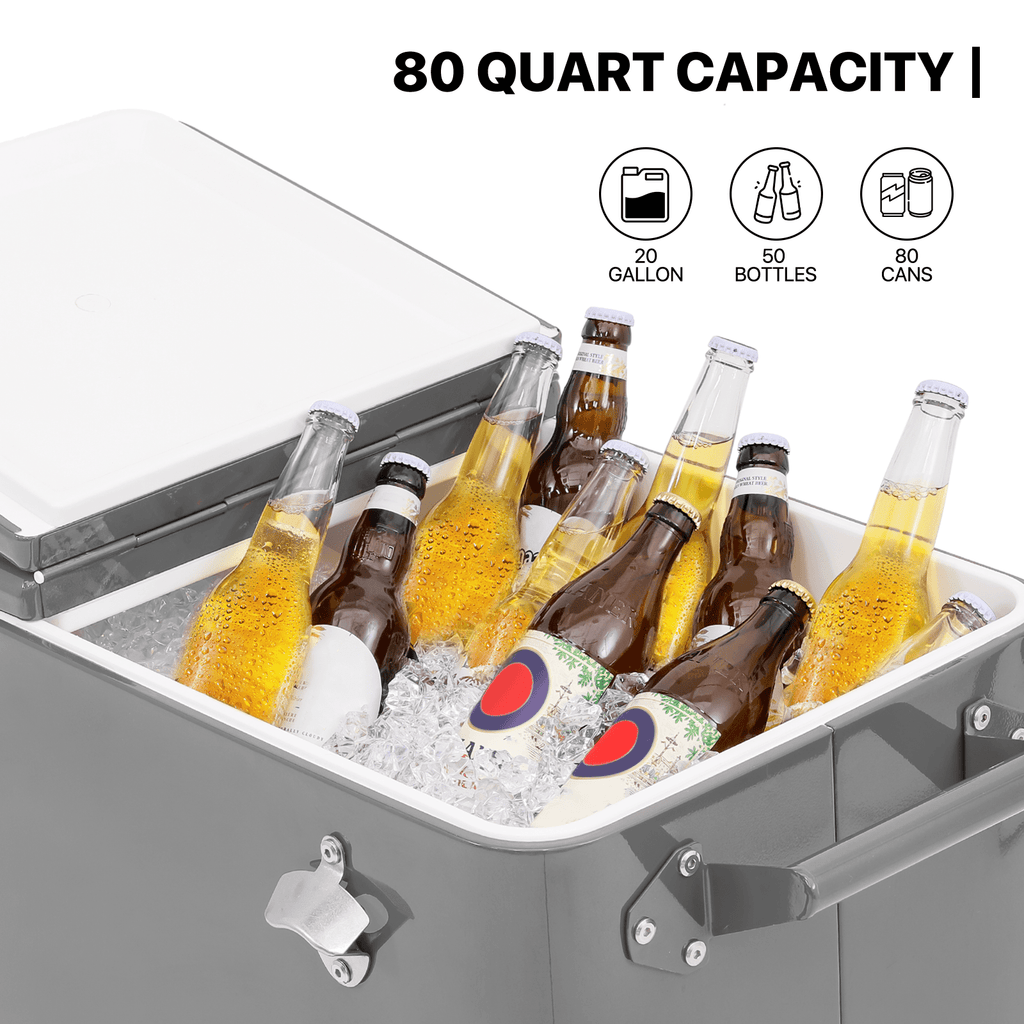 MADOG 80 Quart Rolling Ice Chest Cart