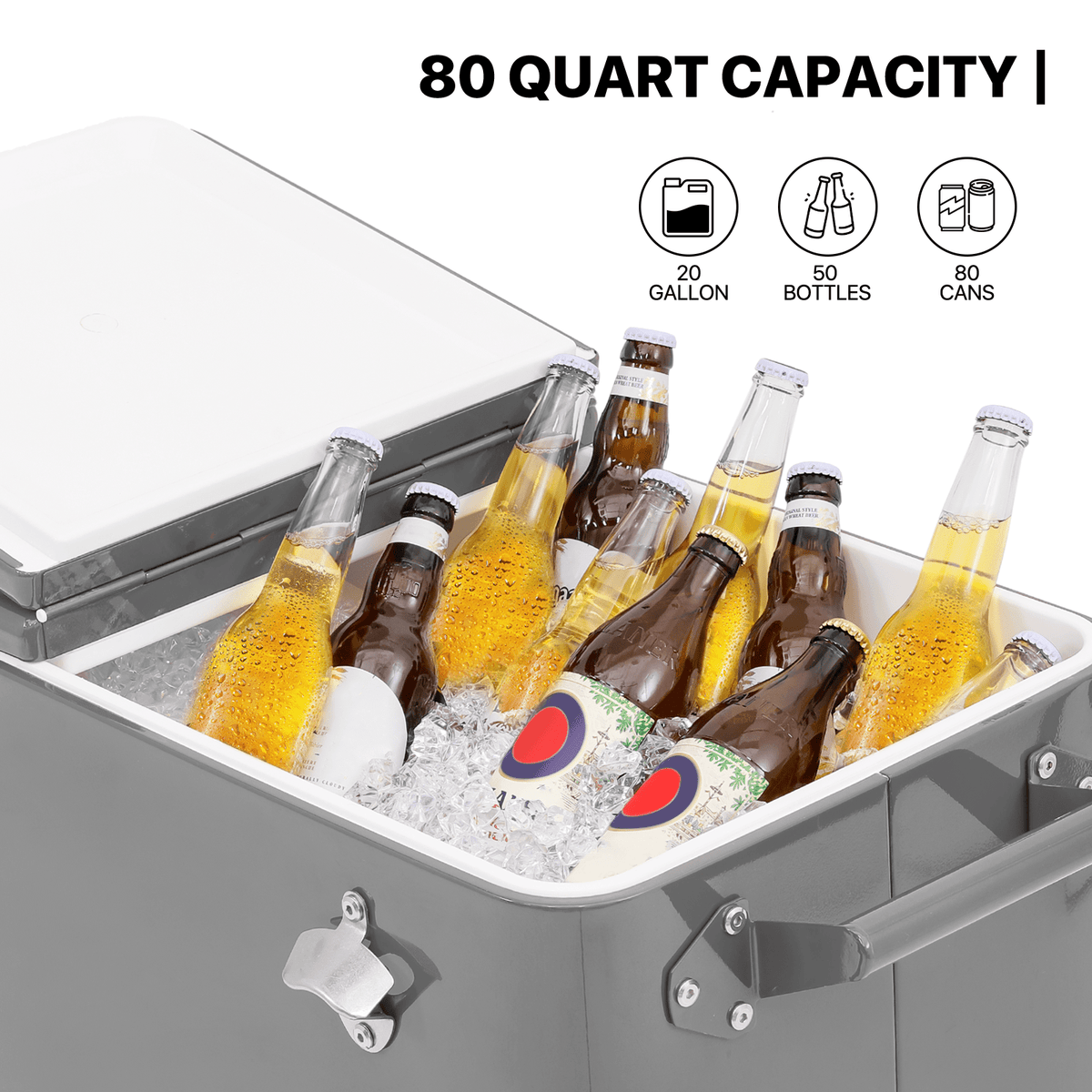MADOG 80 Quart Rolling Ice Chest Cart