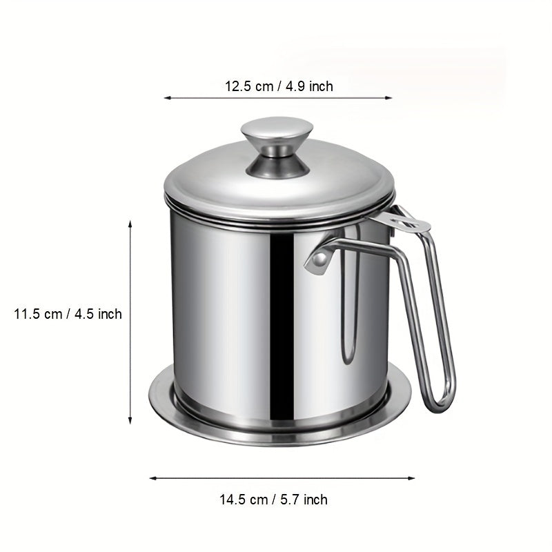 Stainless Steel Oil Jug And Oil Filter And Base, Kitchen Filter Oil Slag