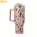 40oz Creative Straw Tumbler  Stainless Steel Handle