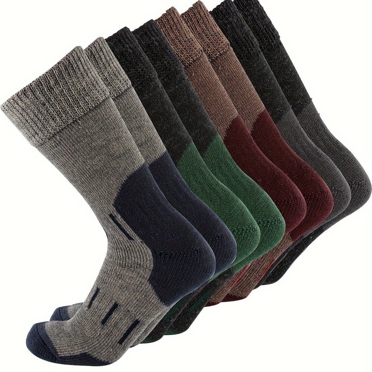 4pcs Men's Wool Wool Athletic Socks - Warm, Moisture-Wicking Mid-Calf Crew Socks