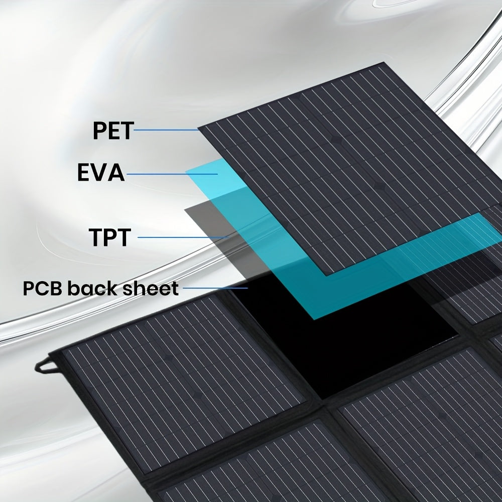 200W Portable Solar Panel with Adjustable Kickstands & Foldable Design