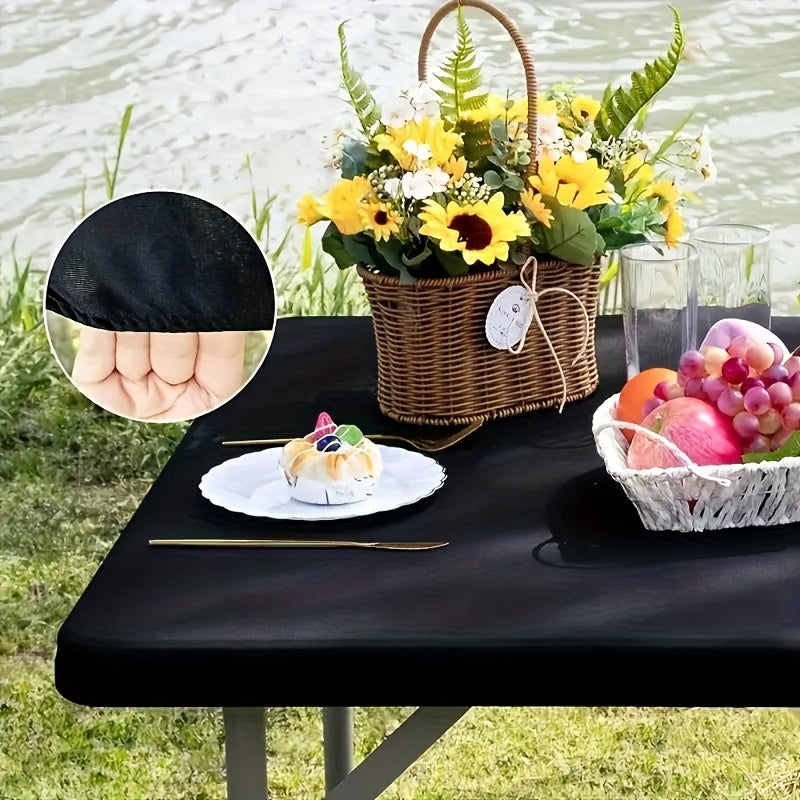 34 X 34inches Black/White Stretchy Square Table Cover