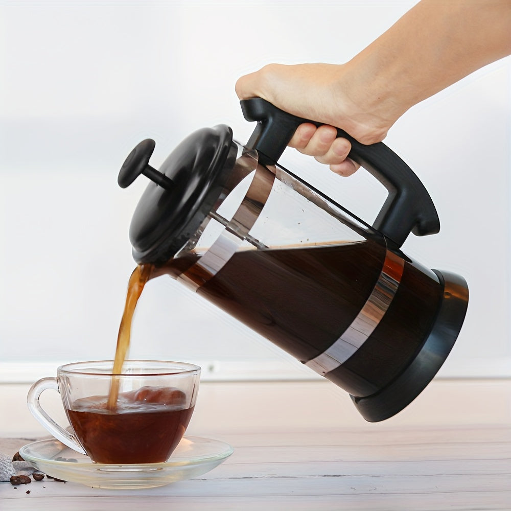 34oz French Press Coffee Maker - Heat-Resistant Thick Glass, 304 Stainless Steel