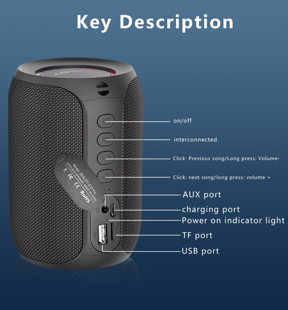 2024 New Style Zealot S32 Pro 15W Wireless Speakers