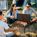 44x27x22cm Large Portable Square Cast Iron Charcoal Grill for Outdoor Cooking