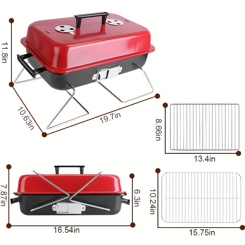 Small Portable Charcoal Barbecue Grill With Lid
