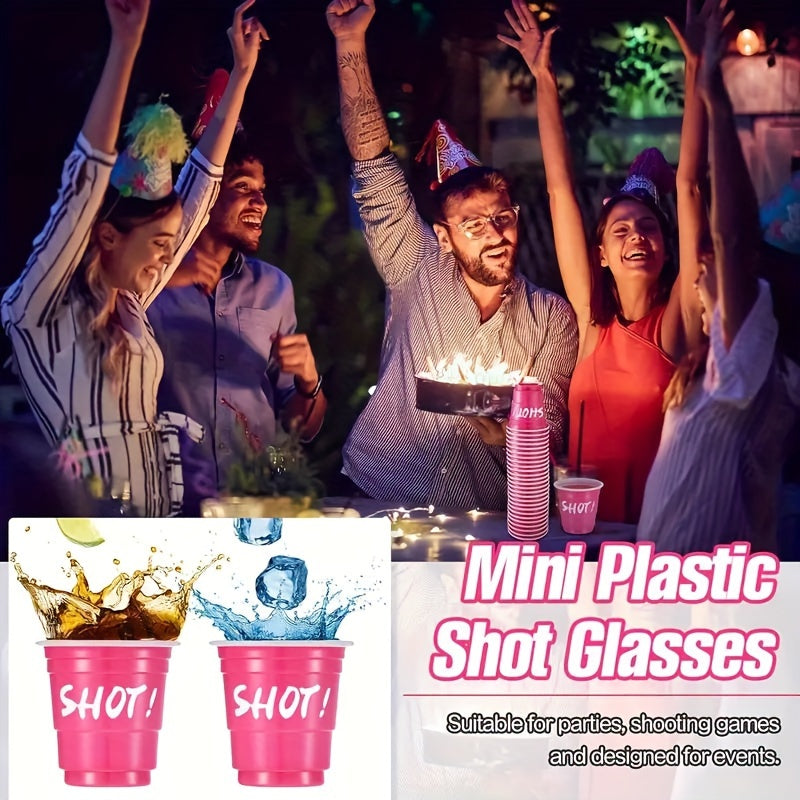 Hot Pink Party Cups, 10/40/60pcs | 2oz, Single Serving