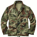 Men's Stylish Camo Cargo Windbreaker Jacket - Water-Resistant