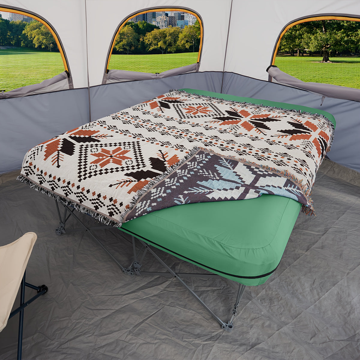 250/500LBS Extra Large capacity Heavy Duty Inflatable Bed with Carry Bag
