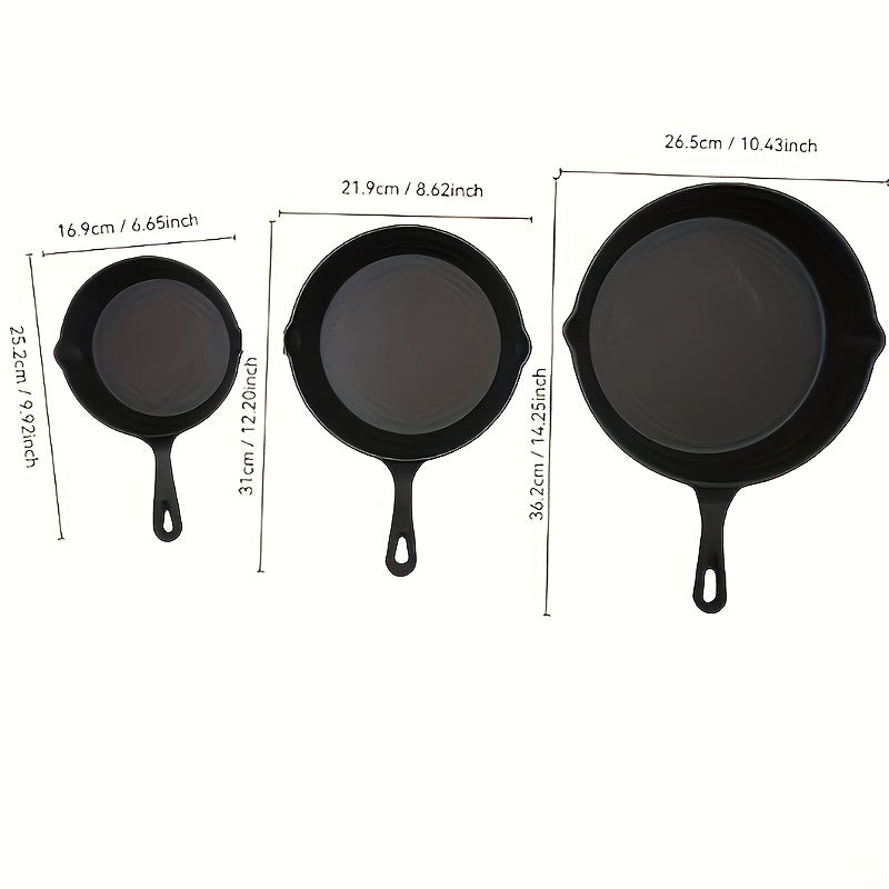 3pcs Premium Cast Iron Cookware Set