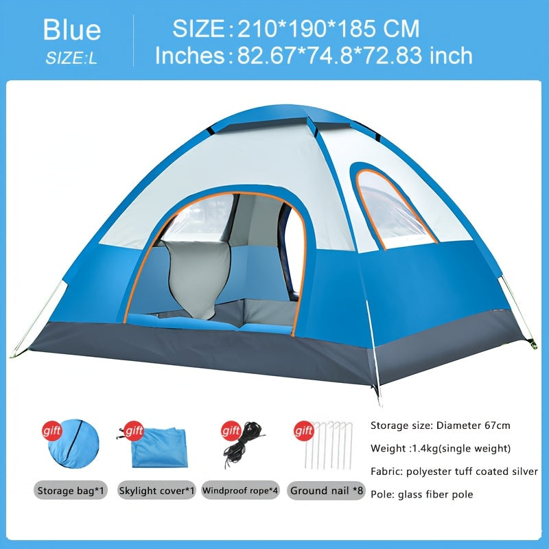 Fully Automatic Luxury Large Family Tent with Two Doors, Two Windows, One Skylight