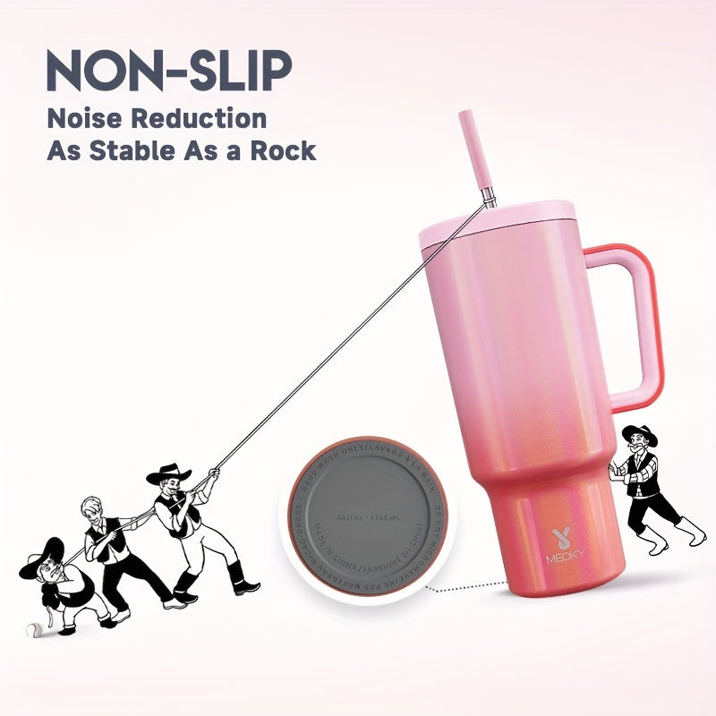 40oz Stainless Steel Insulated Tumbler With Lid And Straw