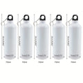 5pcs/Lot 750ml Insulated White Aluminum Water Bottle with Screw Carabiner Hook